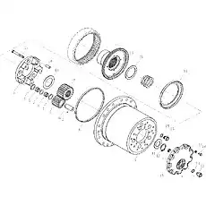 Quill roller bearing - Блок «Редуктор планетарной ступицы задней оси II D1030100653ZY»  (номер на схеме: 3)