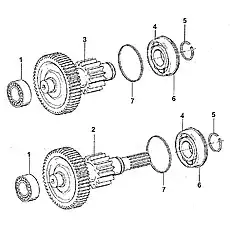 bearing washer - Блок &laquo;Левый и правый промежуточный вал дополнительной коробки передач&raquo;  (номер на схеме: 7)