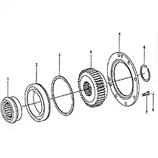 positioning disc of auxiliarv gearbox bearing - Блок «Главный вал в сборе дополнительной коробки передач D10303000G1ZY»  (номер на схеме: 5)