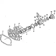 rear bearing cover gasket of the main shaft of auxiliary gearbox - Блок «Задняя крышка в сборе D1030300001ZY»  (номер на схеме: 9)