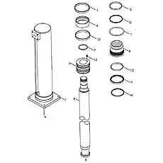 piston rod assy - Блок «Передний вертикальный цилиндр D00631142200200000ZY»  (номер на схеме: 8)