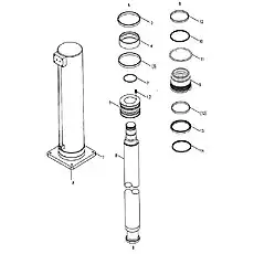 piston rod assy - Блок «Задний вертикальный цилиндр D00631142200400000ZY»  (номер на схеме: 8)