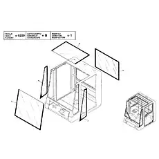 HEATED ROOF WINDOW - Блок «Стекла кабины водителя»  (номер на схеме: 5)