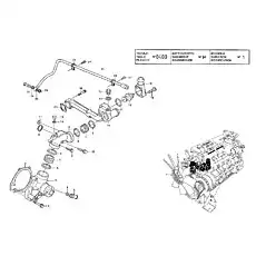 PLUG - Блок «ENGINE - WATER PUMP AND THERMOSTAT HOUSING (VOLVO TAD720VE)»  (номер на схеме: 22)