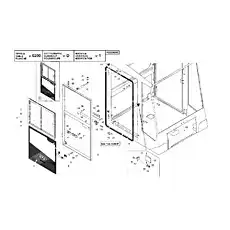 FRONT GLASS - Блок «Правая дверь кабины водителя (R.H.)»  (номер на схеме: 5)