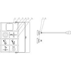 WIRING DIAGRAM OF левый SCREED PANEL - Блок «Удаленный контрольный ящик (E600T) 201020678»  (номер на схеме: 1)