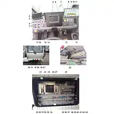 Power source (voltage transforming from 24V to 12 V) - Блок «ELECTRICAL SYSTEM (GREER) (OPERATOR'S CAB ELECTRICS) D00755706210000001Y»  (номер на схеме: 23)