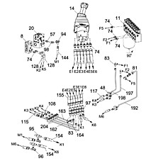 PIPE LAYOUT - SUPERSTRUCTURE HYDRAULIC SYSTEM (LEFT JOYSTICK CONTROL MODULE) D00755701620000001Y