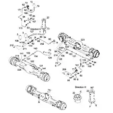 Steering cylinder - Блок «PIPE LAYOUT DRAWING, CHASSIS HYDRAULIC SYSTEM (BRAKE SYSTEM) D00755701720000001Y»  (номер на схеме: 228)