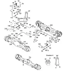 Fitting - Блок «PIPE LAYOUT DRAWING, CHASSIS HYDRAULIC SYSTEM (BRAKE SYSTEM) D00755701720000001Y»  (номер на схеме: 82)