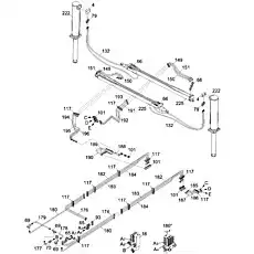 Steel pipe assy. - Блок «PIPE LAYOUT DRAWING, CHASSIS HYDRAULIC SYSTEM (REAR OUTRIGGER) D00755701720000001Y»  (номер на схеме: 186)