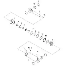 Centripetal knuckle bearing - Блок «SUSPENSION CYLINDER D00757708401100000_6400Y»  (номер на схеме: 16)