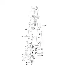 Valve stem - Блок «SLEWING CUSHION VALVE (PILOT-OPERATED DIRECTIONAL CONTROL VALVE) D1010300495_6500Y»  (номер на схеме: 16)