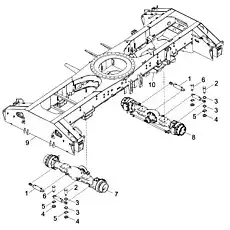 Chassis frame and attachments welded assy. - Блок «STEERING SYSTEM D00757913400000000Y»  (номер на схеме: 9)