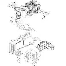 Cummins engine bracket - Блок «TRANSMISSION AND ENGINE INSTALLATION D00757911700000000Y»  (номер на схеме: 9)