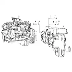 Nut - Блок «TRANSMISSION AND ENGINE PRE-ASSEMBLY D00757911700200000Y»  (номер на схеме: 8)