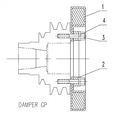 ADAPTER-VISCOUS DAMPER - Блок «CRANKSHAFT DAMPER GROUP C06DZ-06DZ601»  (номер на схеме: 2)