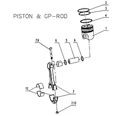 PISTON - Блок «PISTON AND CONNECTING ROD GROUP C05AZ-05AZ601»  (номер на схеме: 1)