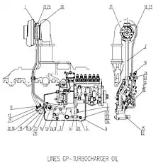 ELBOW - Блок «LINES GP-TURBOCHARGER OIL C19BZ-19BZ301»  (номер на схеме: 11)