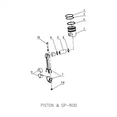 RING-PISTON (INTERMEDIATE) - Блок «PISTON & GP-ROD C05AZ-05AZ601»  (номер на схеме: 3)