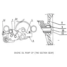 GASKET - Блок «PUMP GP-ENGINE OIL C15AZ-M2P1784»  (номер на схеме: 3)