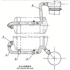 EJECTION TAILPIPE ASSY (WELDED), EXHAUST - Блок «DUST EJECTION TUBE GROUP (C14BZ-14BZ001)»  (номер на схеме: 1)