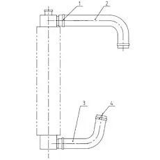 WATER OULET PIPE - Блок «RADIATOR PIPES GROUP (S00000479)»  (номер на схеме: 2)