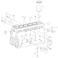 BACK CAMSHAFT BUSHING - Блок «Корпус, крышка коренного подшипника, гильза цилиндра»  (номер на схеме: 10)