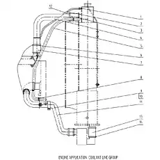 CLAMP - Блок «ENGINE APPLICATION COOLANT LINE GROUP D24C-000-150»  (номер на схеме: 6)