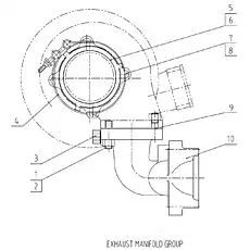 PLATE, OUTLET-TURBINE - Блок «EXHAUST MANIFOLD GROUP S00013253»  (номер на схеме: 5)
