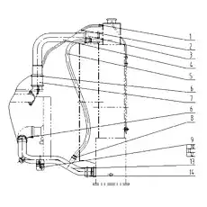 THROAT HOOP Q/SC1302-21~44 - Блок «ENGINE APPLICATION COOLANT LINE GROUP»  (номер на схеме: 8)