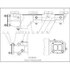 EXHAUST MANIFOLD (CYLINDER 4 TO 6) - Блок «EXHAUST MANIFOLD GROUP (S00022421)»  (номер на схеме: 6)