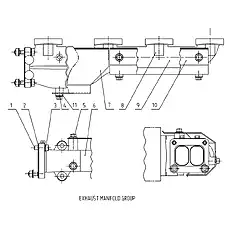 EXHAUST MANIFOLD (CYLINDER 4 TO 6) - Блок «EXHAUST MANIFOLD GROUP S00022421»  (номер на схеме: 6)