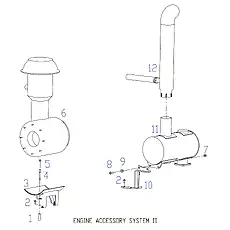 MUFFLER ASSEMBLY - Блок «ENGINE ACCESSORY SYSTEM 2»  (номер на схеме: 11)