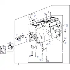 BUSHING, CAMSHAFT - Блок «CYLINDER BLOCK SYSTEM 1»  (номер на схеме: 4)