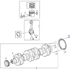 CONNECTING ROD ASSEMBLY SERVICE GROUP - Блок «CRANK TRAIN SYSTEM»  (номер на схеме: 5)