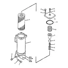 Элемент фильтрующий - Блок «Фильтр трансмиссии масляный»  (номер на схеме: 4)