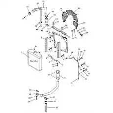 Радиатор в сборе - Блок «подвод и защитный кожух радиатора»  (номер на схеме: 1)