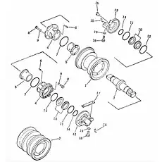 washer, spring - Блок «TRACK ROLLER SD16E, SD16L»  (номер на схеме: 19)