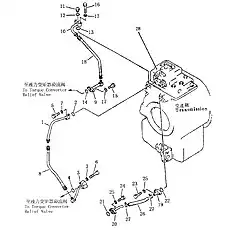 Трубка трансформатора - Блок «трубопровод гидротрансформатора 2»  (номер на схеме: 3)