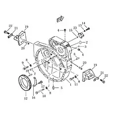 pin(A), dowel flywheel to cylinder block - Блок «Корпус маховика в сборе»  (номер на схеме: 7)