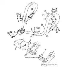 hose - Блок «Трубопровод одиночного стержня рыхлителя»  (номер на схеме: 16)