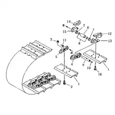 bolt, master - Блок «Звено гусеницы (LUBRICATE TYPE)»  (номер на схеме: 16)