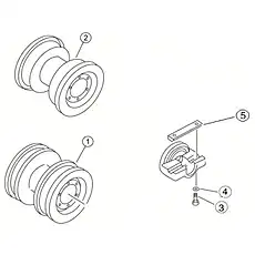 DOUBLE FLANGES TRACK ROLLER ASSEMBLY - Блок «TRACK ROLLER ASSEMBLY»  (номер на схеме: 1)