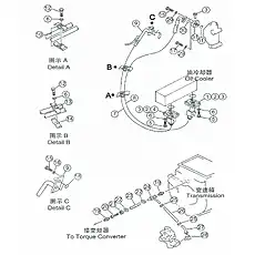 bolt M10X30 - Блок «Torque converter piping 1»  (номер на схеме: 17)