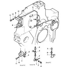 washer - Блок «P.T.O. Трубопровод смазки маслом»  (номер на схеме: 12)