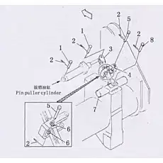 pin - Блок «Трубопровод штифта съемника»  (номер на схеме: 1)