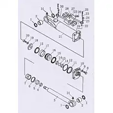 U-type clip - Блок «Цилиндр наклона (левый)»  (номер на схеме: 28)
