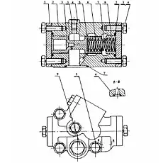 Фланец - Блок «0TQ2044 Клапан давления на выходе»  (номер на схеме: 1)