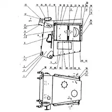Вилка гидроцилиндра - Блок «Колпак - передняя защитная плита»  (номер на схеме: 9)